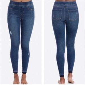 SPANX Distressed Ankle Skinny Jeans Medium Wash